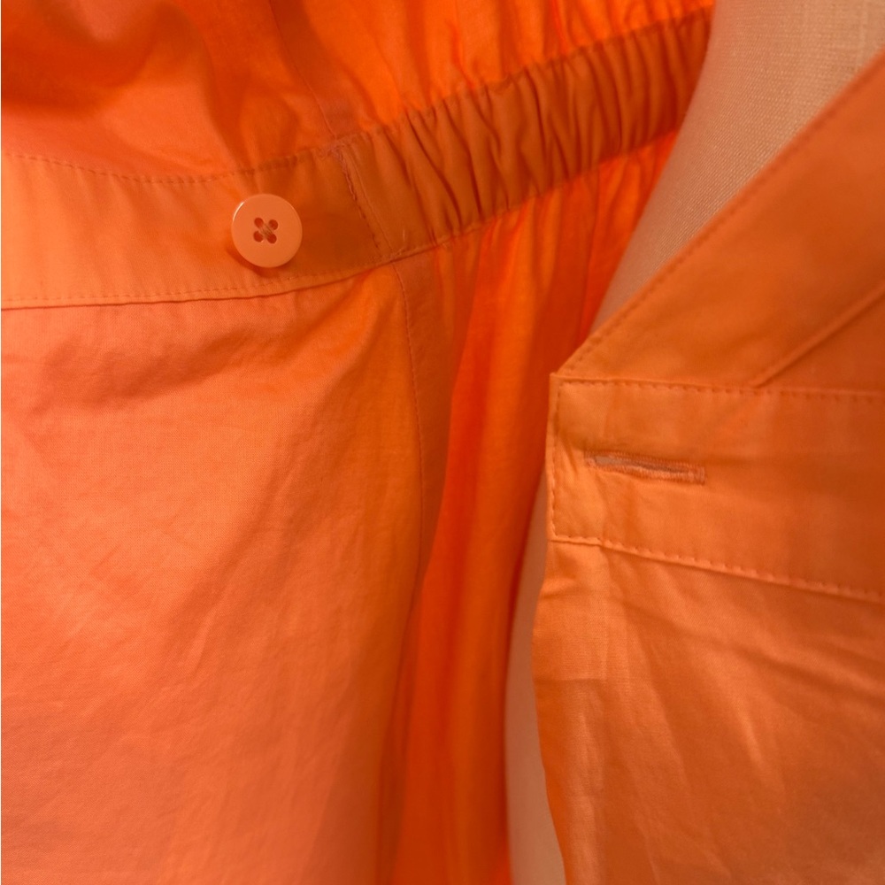 Talbots 100% Cotton Peach Orange Poplin Sleeveless Midi Dress - Picture 4 of 6